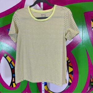Eddie Bauer, Striped T-Shirt. Neon Yellow. Size Large. Excellent condition!